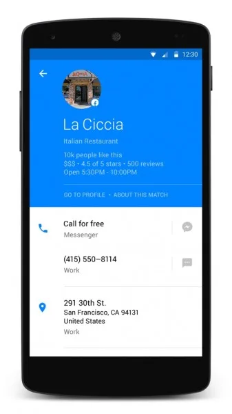 Facebook Hello Find Business