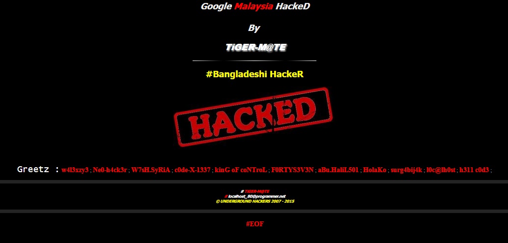 Google Malaysia Hacked