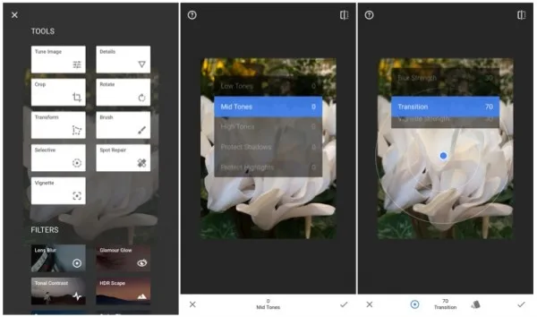 Snapseed Editing Tools