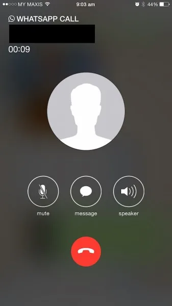 WhatsApp Call on iOS