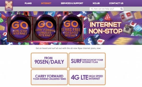 Xpax Carry forward internet