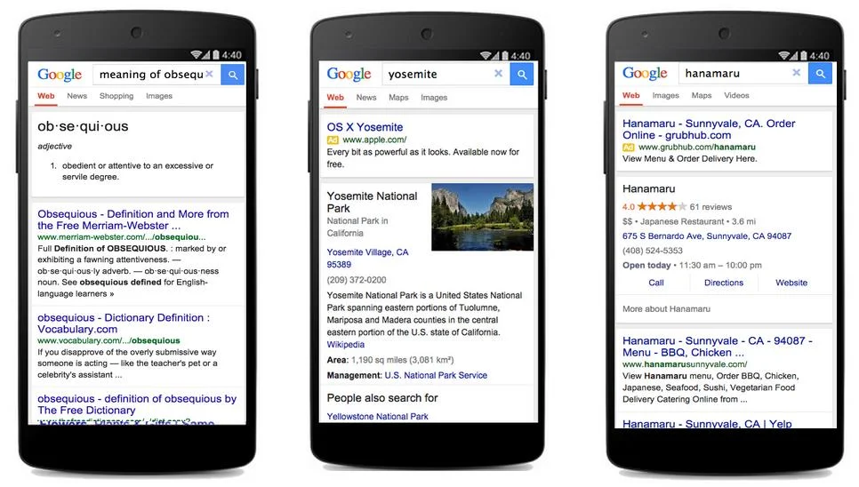google streamlined search