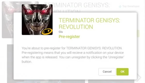 Google Play Store Preregister for App
