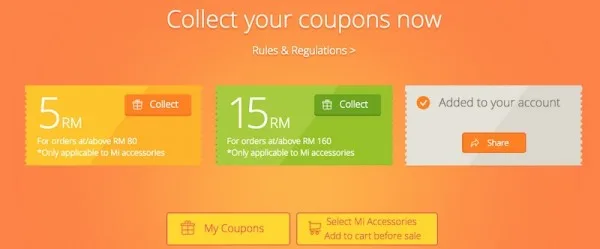 Xiaomi Malaysia First Anniversary Sale Coupons