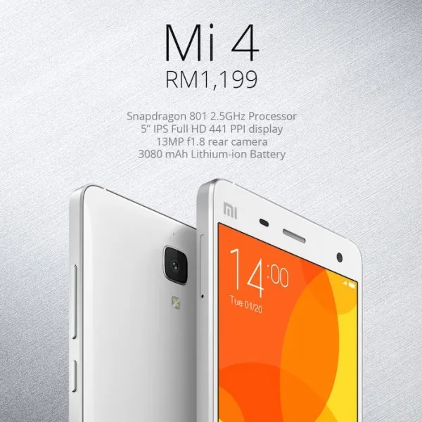 Xiaomi Malaysia Mi 4 RM1199