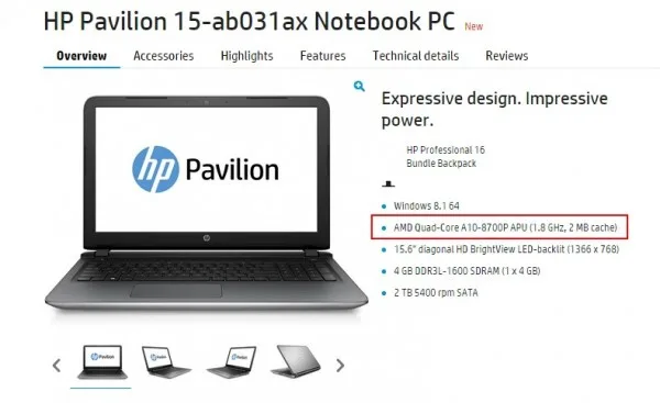 HP Pavilion 15 - Featuring AMD 6th Generation Processor