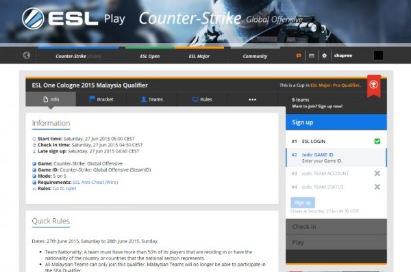 ESL One Cologne 2015 Malaysian Qualifier
