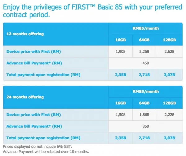 Celcom First Basic 85 iPhone 6 Hari Raya Promotion Price