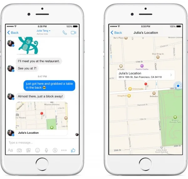 Facebook Messenger Location Sharing 2