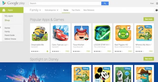 Google Play Store Family Category