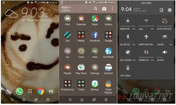 HTC One M9 Plus HTC Sense 7 Home Screen App Drawer Settings