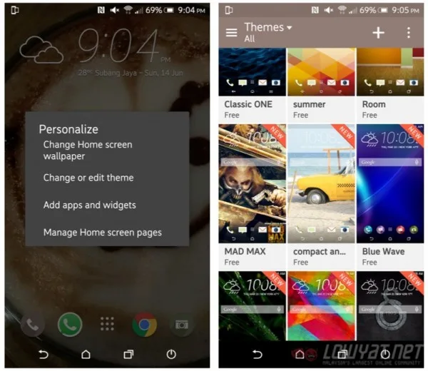 HTC One M9 Plus Sense 7 Themes