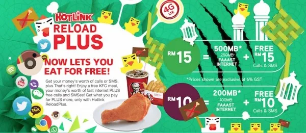 Hotlink ReloadPlus Ramadan Promotion Free KFC