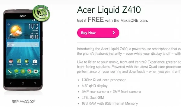 Maxis Acer Liquid Z410