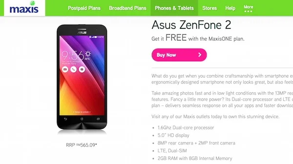 Maxis Asus ZenFone 2