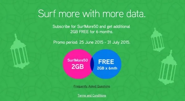 Maxis SurfMore 50 Free 2GB Data