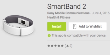 Sony SmartBand 2 PlayStore