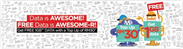 Tune Talk Top up RM30 Get 1GB Data for Free