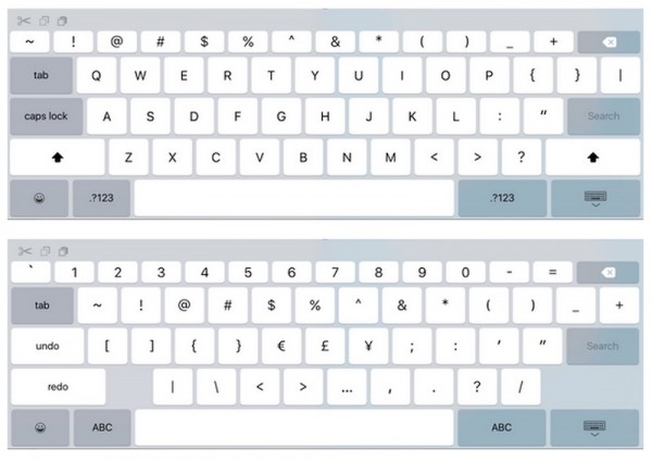 iOS 9 Beta Larger Keyboard iPad Pro