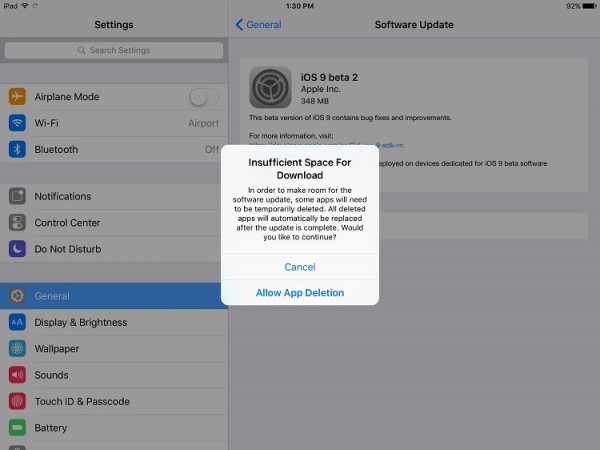 iOS 9 Beta Update