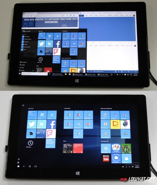 Windows Continuum for Windows 10 PC: Desktop Mode vs Tablet Mode