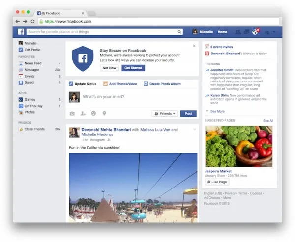 Facebook Security Checkup 1