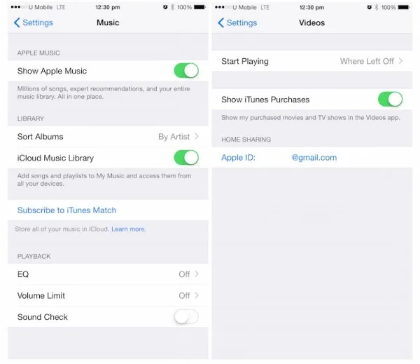 Home Sharing Not Available for Music on iOS 8.4