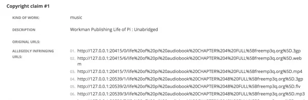 Localhost DMCA request 2