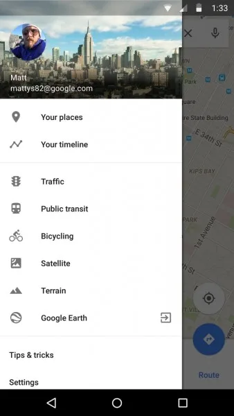 New Google Maps Timeline