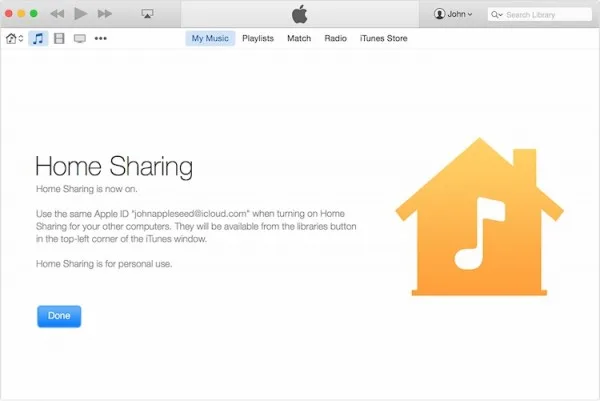 iTunes 12.2 Home SHaring