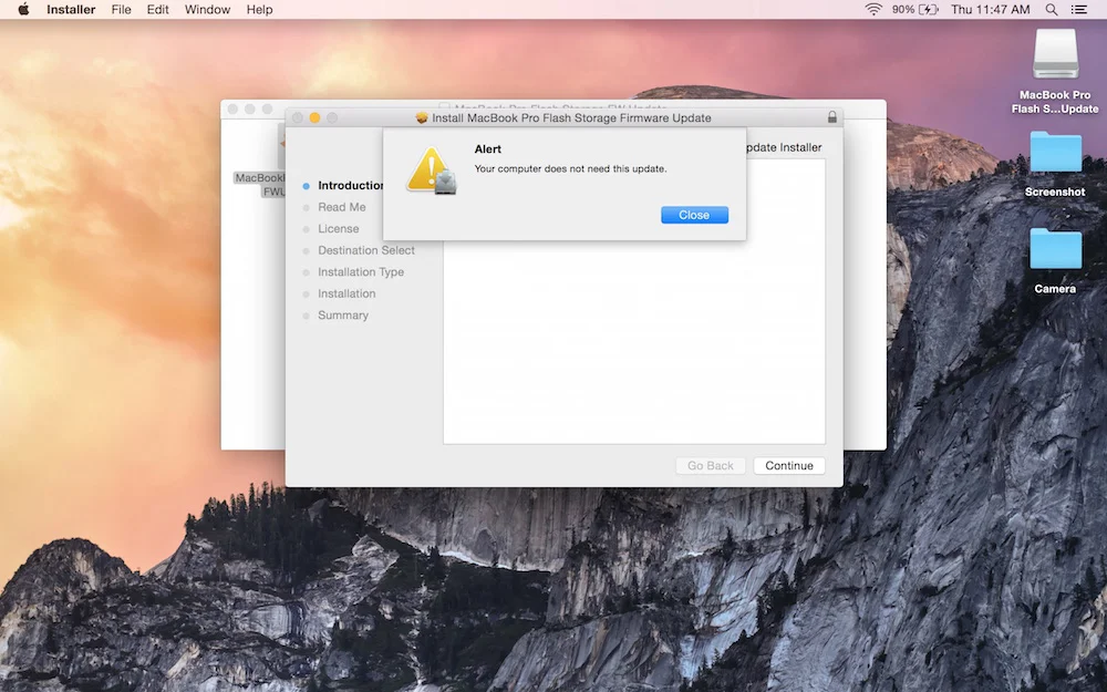 macbook pro update issue 1
