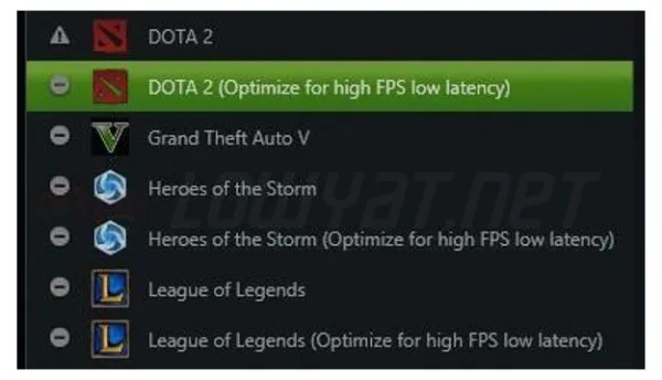 GeForce Experience MOBA Games Low Latency Settings for NVIDIA GeForce GTX 950