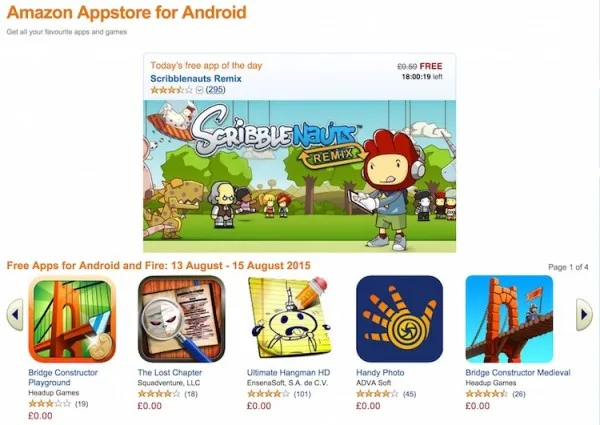 Amazon Appstore UK Free Android Apps 13 to 15 August 2015