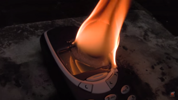 Flaming Nokia 3310