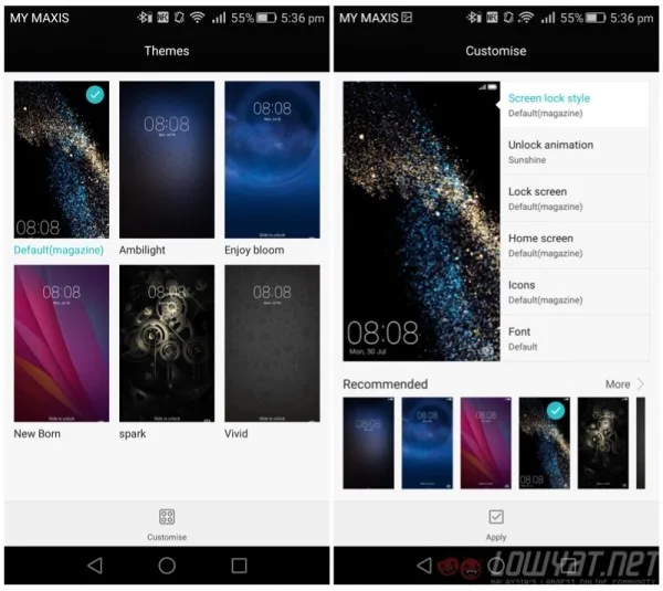 Huawei P8 Customise Themes