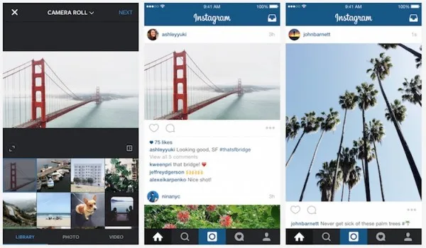 Instagram Landscape and Portrait View