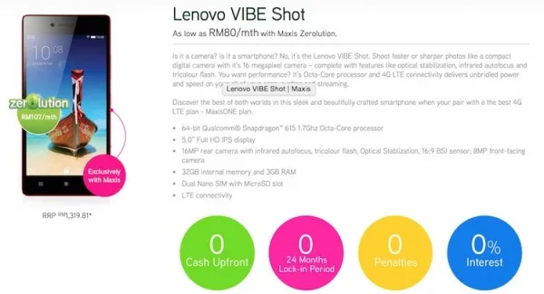 Maxis Lenovo Vibe Shot Zerolution