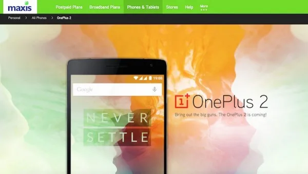 Maxis OnePlus 2 Registration