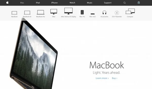New Apple Site Design Buy Button on Product Page