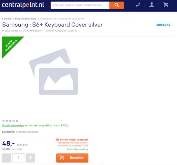 Samsung Galaxy S6 edge+ Keyboard Cover NED leak
