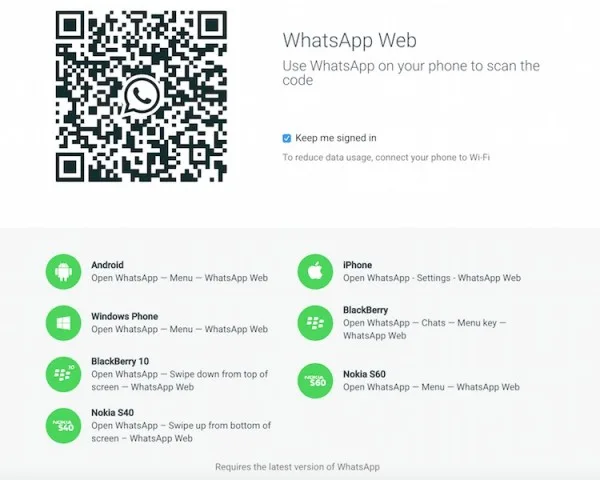 WhatsApp Web for iPhone