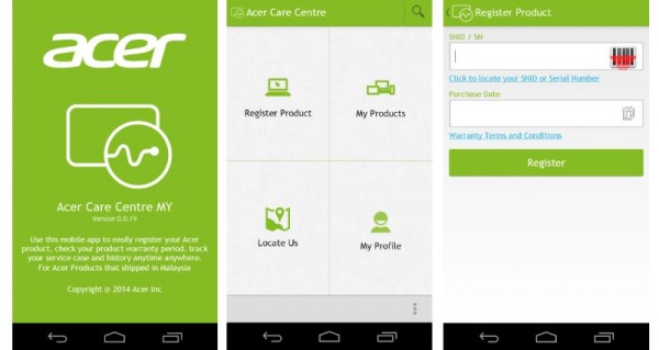 Acer Care Center Malaysia Mobile App