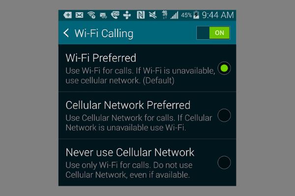 Wi-Fi Calling on Samsung Galaxy S5