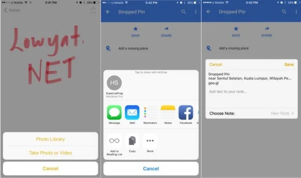 Apple iOS 9 New Notes App