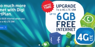 Digi Free 4G LTE Internet 1GB for 6 Months