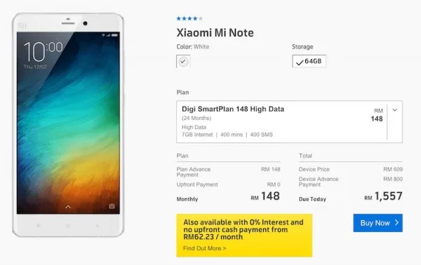 Digi Xiaomi Mi note