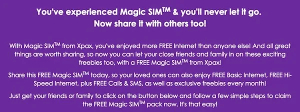 Free Xpax Magic SIM