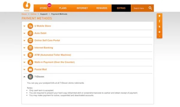 U Mobile Payment Methods 7-11