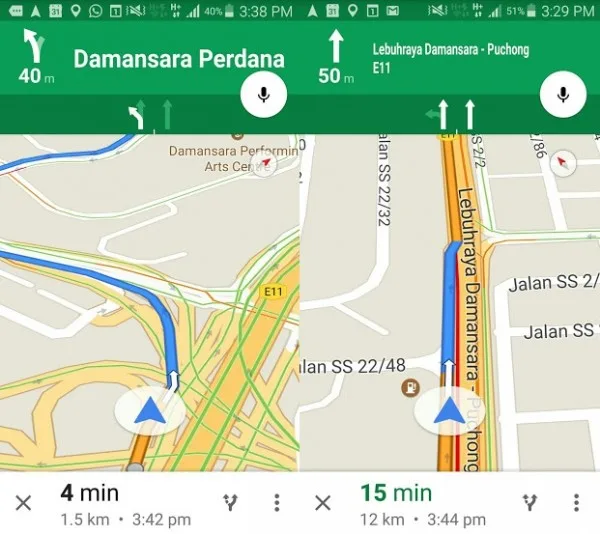 Lane Guidance For Google Maps
