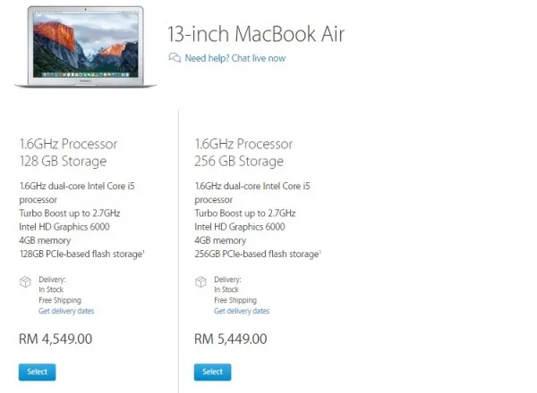 Macbook Air Price 14-10-15